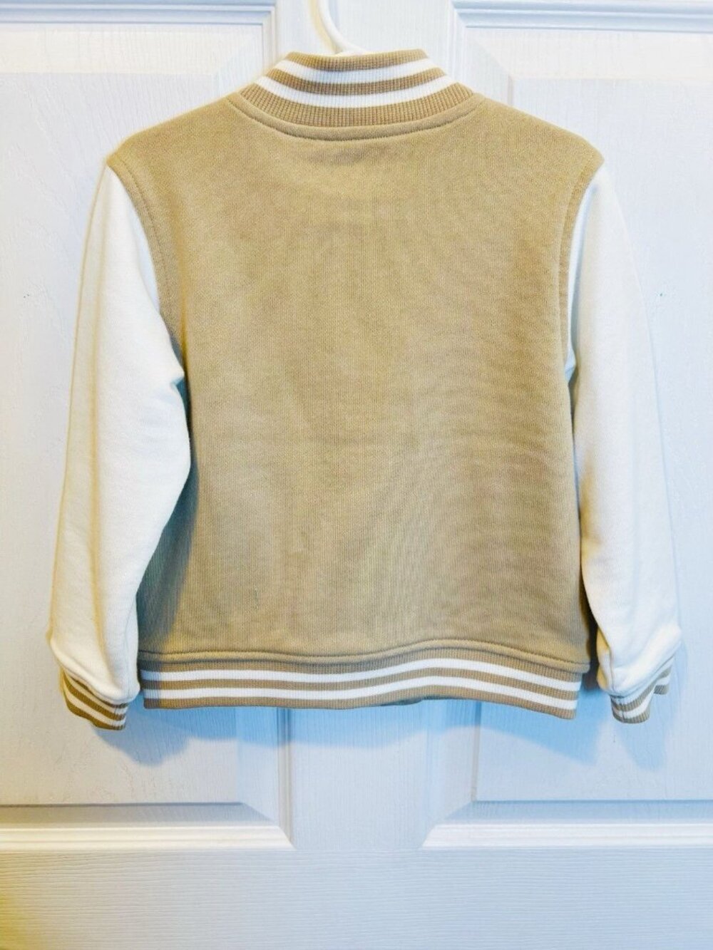 Janie And Jack Toddler Classic Bomber Jacket 3-4 Years Tan Snap Front Pockets - Picture 3 of 8